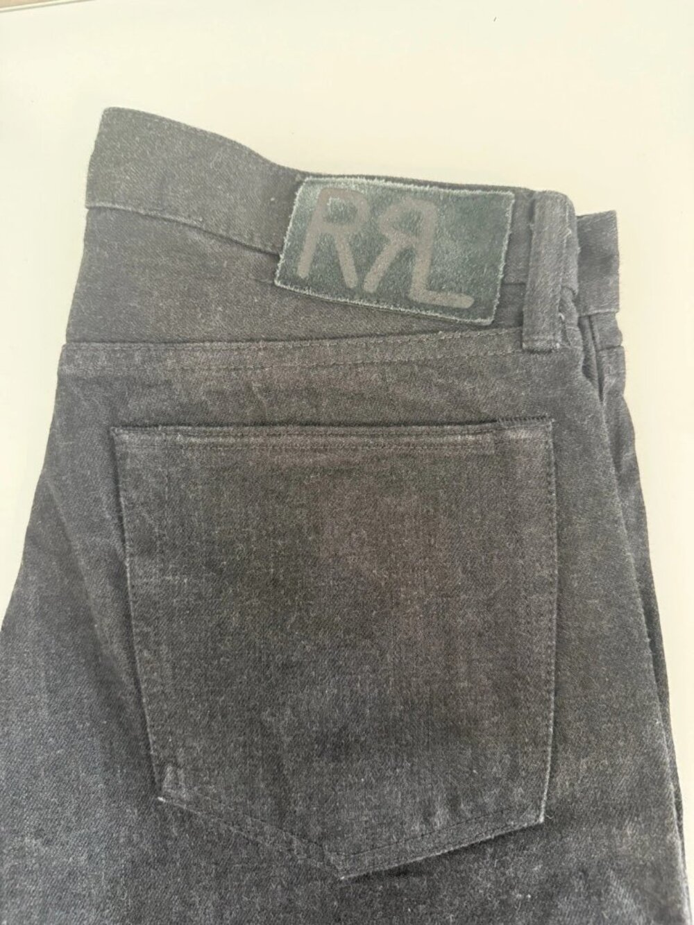 RRL Ralph Lauren Men's Black on Black Selvedge Denim Slim Fit Jeans 32x30